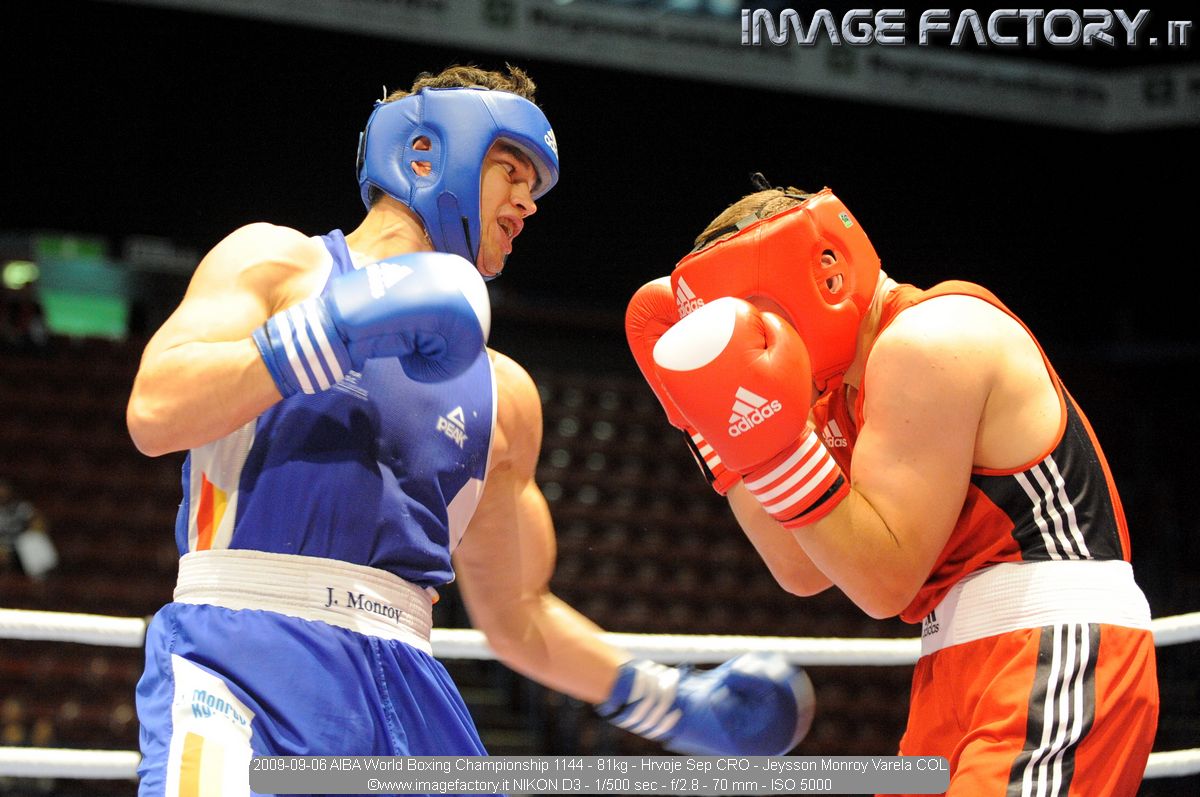 2009-09-06 AIBA World Boxing Championship 1144 - 81kg - Hrvoje Sep CRO - Jeysson Monroy Varela COL